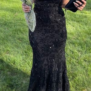 Black sequin size medium prom dress